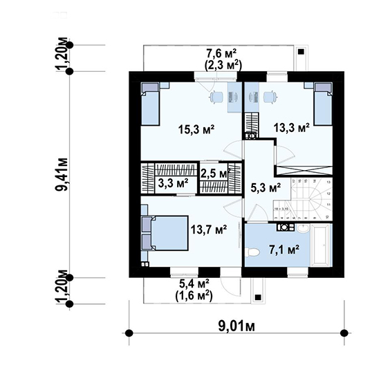 2-ci mərtəbə planı