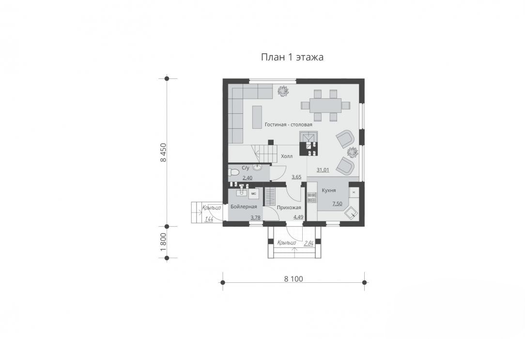 1-ci mərtəbə planı